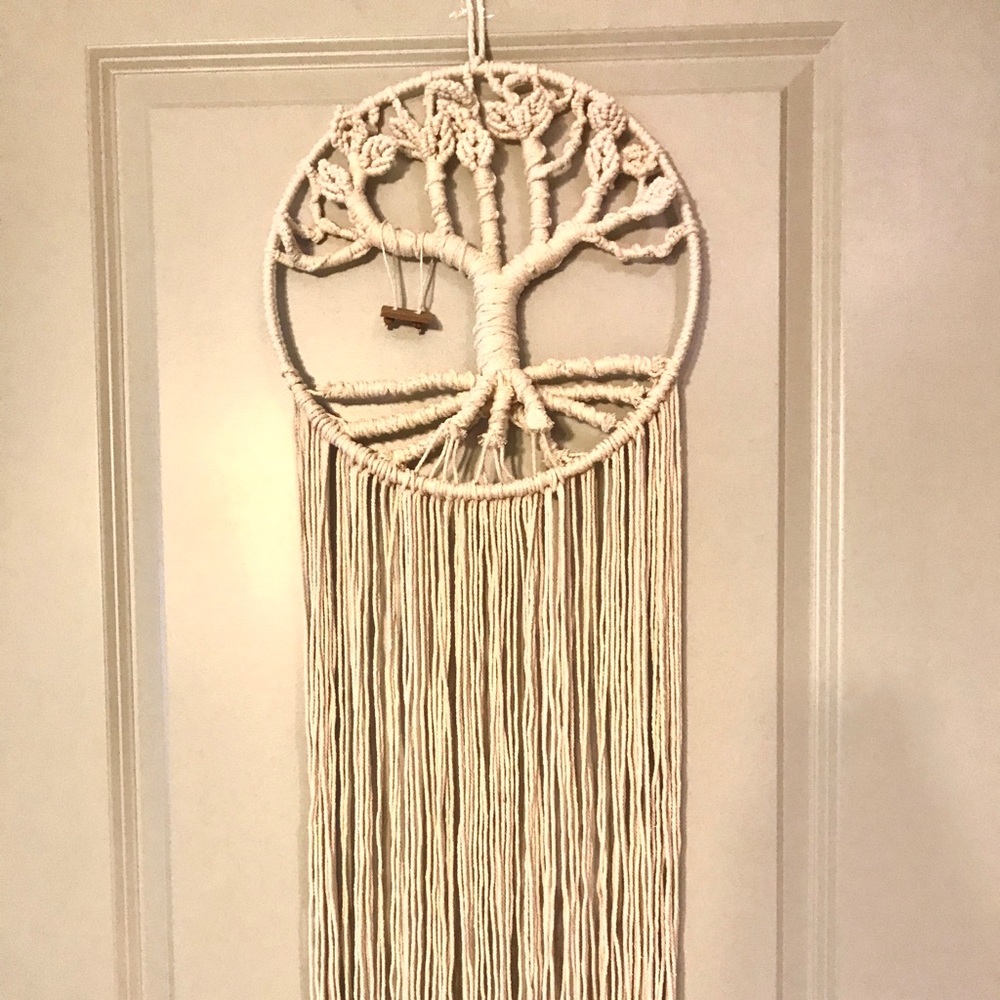 Handmade macrame tree of like wall hang